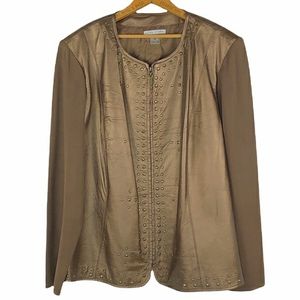 Peter Nygard Bronze Leather Studded Jacket